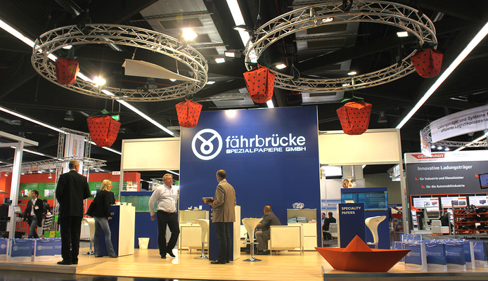 Messestand der Fährbrücke Spezialpapiere GmbH auf der FachPack 2012 in Nürnberg