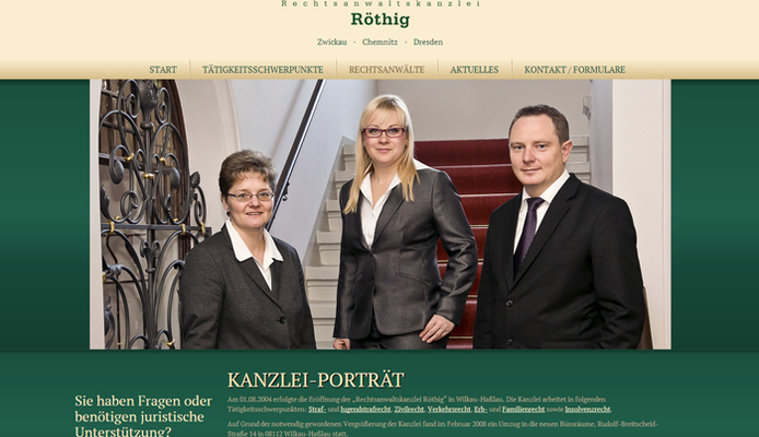 Inhaltsseite der Responsive Website der RAK Röthig