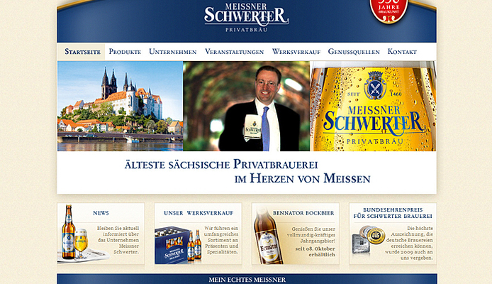 Website Privatbrauerei Meißner Schwerter