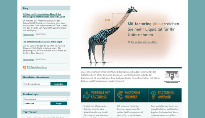 Relaunch Website der factoring.plus.AG