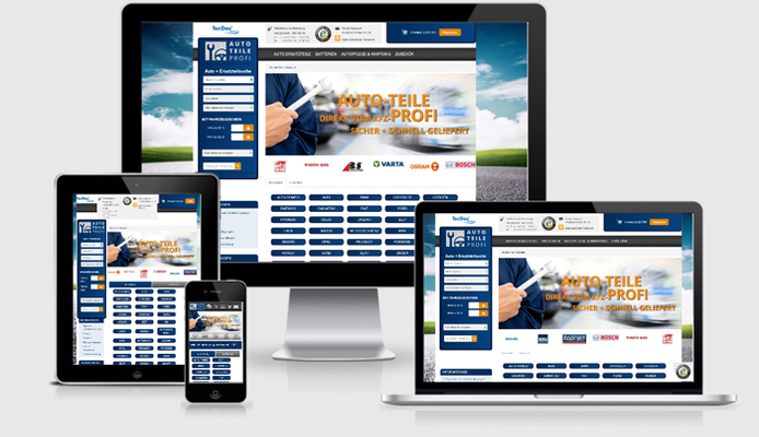 Auto teile Profi Webshop Responsive Webdesign