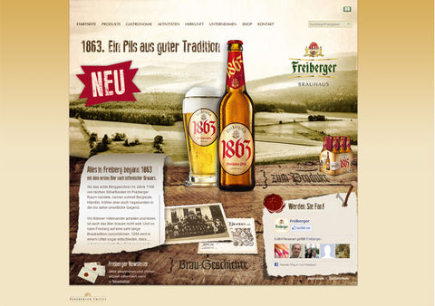 Onlinekommunikation zum Produktlaunch "Freibergisch 1863 Jubiläumsbier"